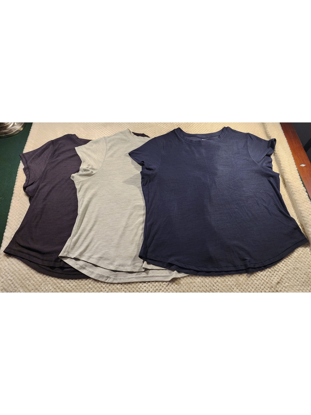 Lot of 3 Old Navy "Breathe On"  Athletic Tees in Black, Light Gray, And Navy